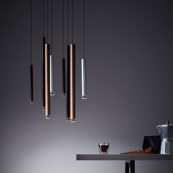 Brilliant -LED Lampadario dimmerabile a cavo CEMBALO LED/32W/230V cromato/nero/marrone