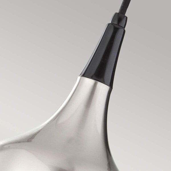 Feiss FE-BESO-P-S-BS - Lampada a sospensione su cavo BESO 1xE27/60W/230V cromo satinato/nero