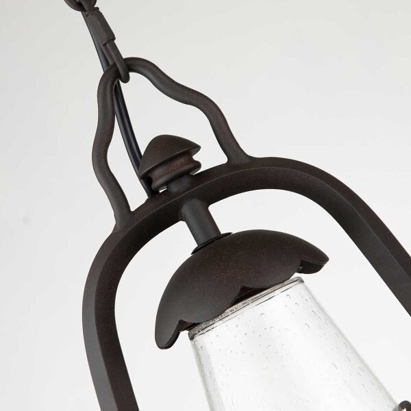 Elstead MINERS-CHN - Lampada da esterno a sospensione MINERS 1xE27/60W/230V IP44 bronzo