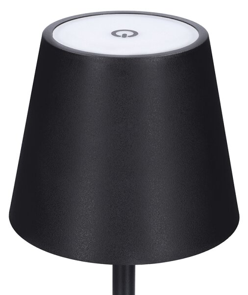 Solight WO69-B - Lampada da tavolo LED ricaricabile dimmerabile a sfioramento LUCCA LED/3,7V 2000 mAh nera