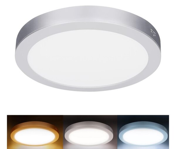 Solight WD244-S - Pannello LED 2 in 1 24W/230V 3000/4000/6000K diam. 30 cm IP54 argento