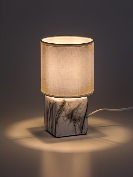 Rabalux 74069 - Lampada da tavolo NALISA 1xE14/40W/230V bianca/effetto marmo