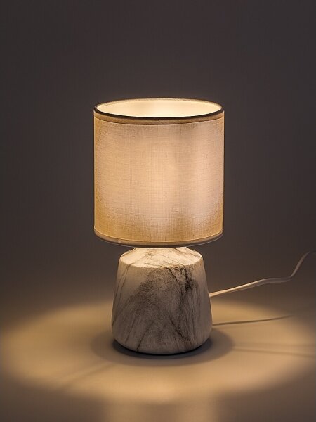 Rabalux 74067 - Lampada da tavolo NALISA 1xE14/40W/230V bianca/effetto marmo