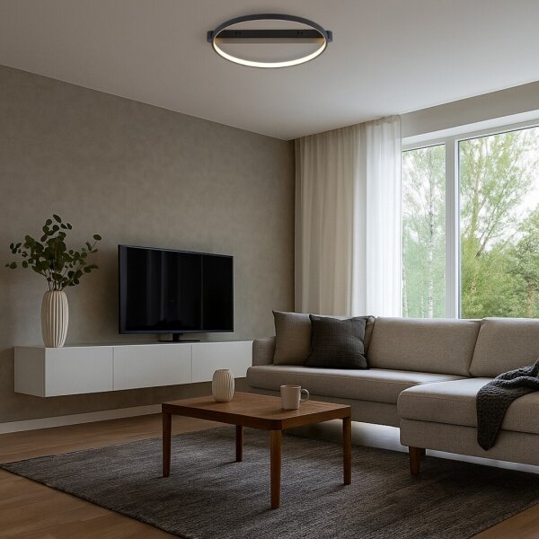 Rabalux 71344 - Plafoniera LED BELIZA 45W/230V 3000K 50x55 cm nera