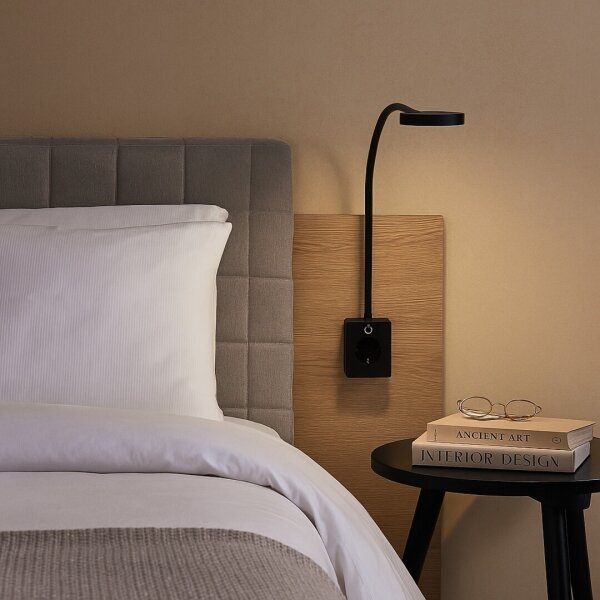 Rabalux 71283 - Lampada da parete LED dimmerabile TIVRO E 4W/230V con porta USB per presa, nera
