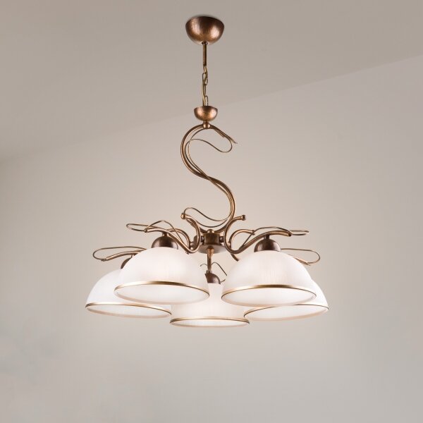 Lampadario a catena COBRA 5xE27/60W/230V bronzo/patina