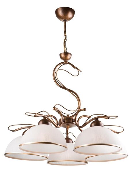 Lampadario a catena COBRA 5xE27/60W/230V bronzo/patina