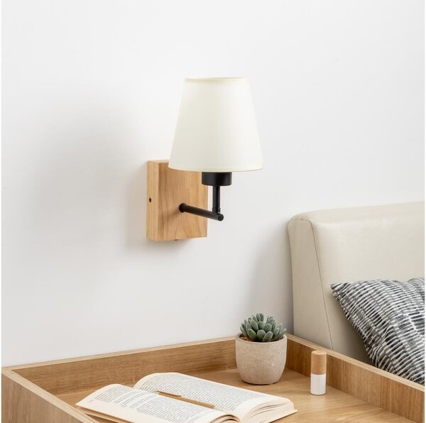 Brilagi - Applique NUBILA WOOD 1xE27/25W/230V quercia/color crema