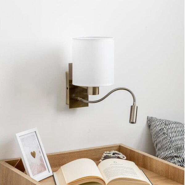 Brilagi - Applique a LED NUBILA 1xE27/25W/230V + LED/3W ottone/bianco