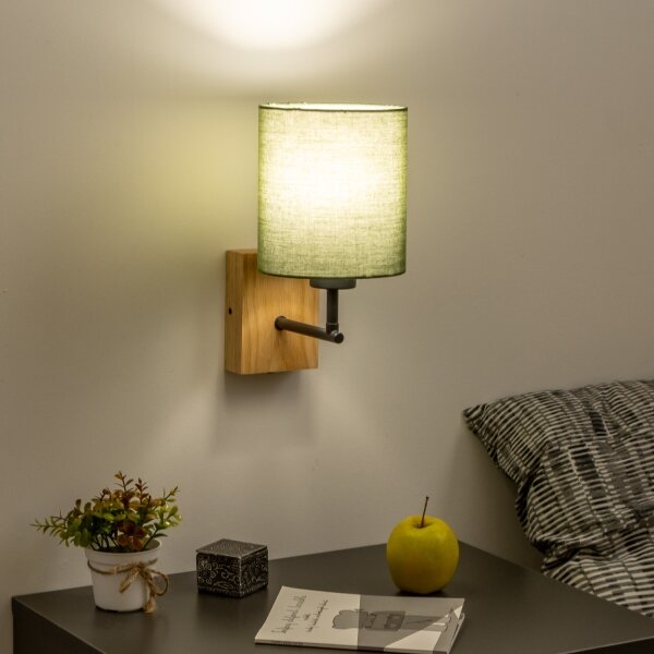 Brilagi - Applique NUBILA WOOD 1xE27/25W/230V quercia/verde