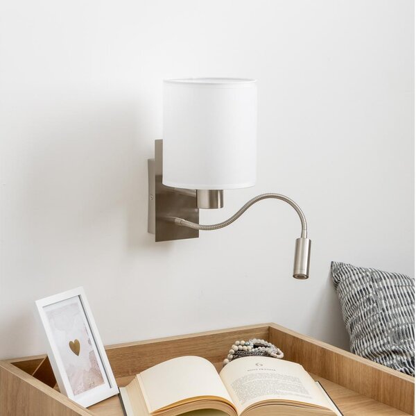Brilagi - Applique a LED NUBILA 1xE27/25W/230V + LED/3W cromo/bianco