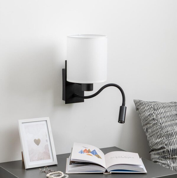 Brilagi - Applique a LED NUBILA 1xE27/25W/230V + LED/3W nero/bianco