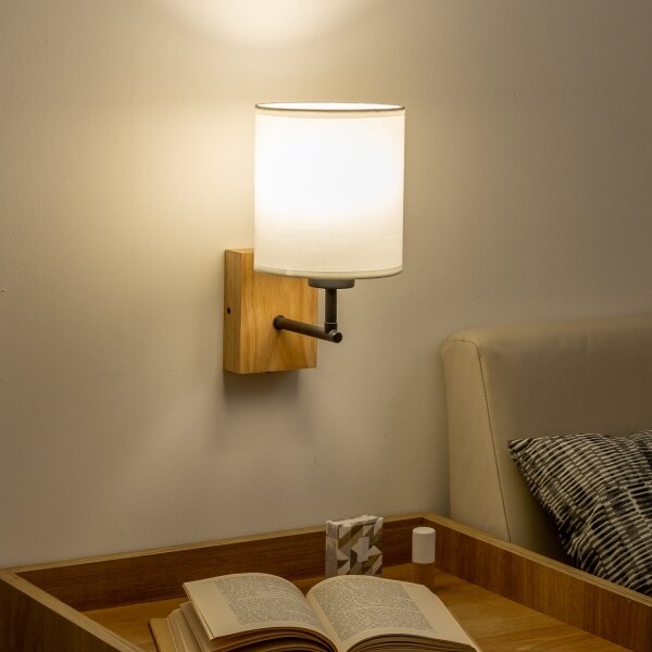 Brilagi - Applique NUBILA WOOD 1xE27/25W/230V quercia/bianco