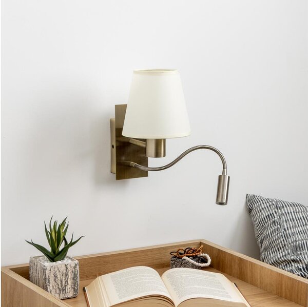 Brilagi - Applique a LED NUBILA 1xE27/25W/230V + LED/3W ottone/color crema