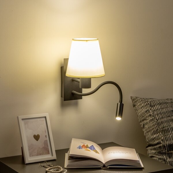 Brilagi - Applique a LED NUBILA 1xE27/25W/230V + LED/3W nero/color crema