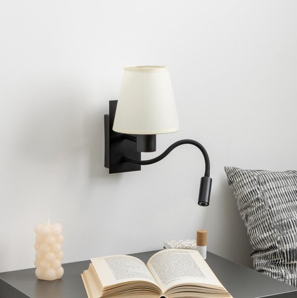 Brilagi - Applique a LED NUBILA 1xE27/25W/230V + LED/3W nero/color crema