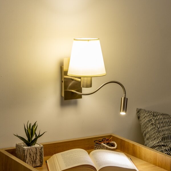 Brilagi - Applique a LED NUBILA 1xE27/25W/230V + LED/3W ottone/color crema