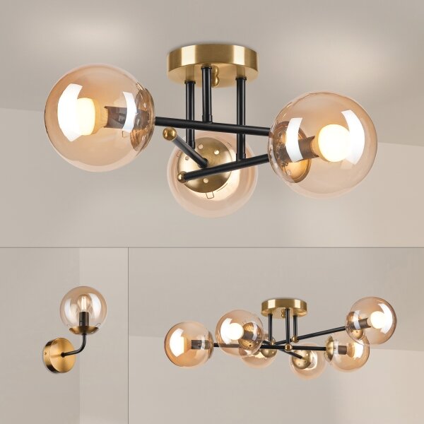 Brilagi - Lampadario a plafone MALIVA 3xE14/15W/230V in finitura oro