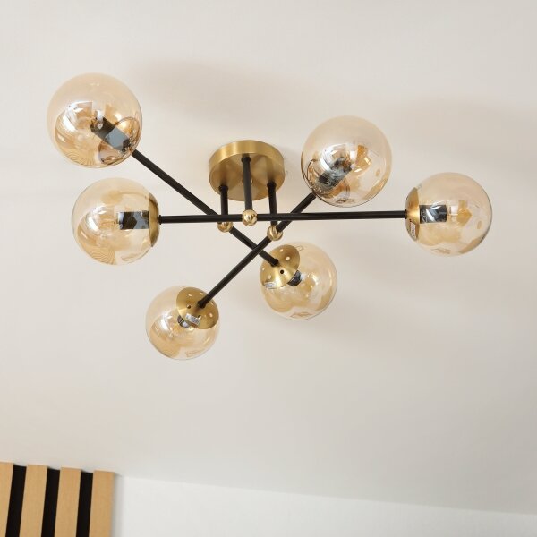 Brilagi - Lampadario da soffitto MALIVA 6xE14/15W/230V dorato