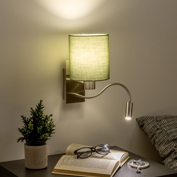 Brilagi - Applique a LED NUBILA 1xE27/25W/230V + LED/3W cromo/verde