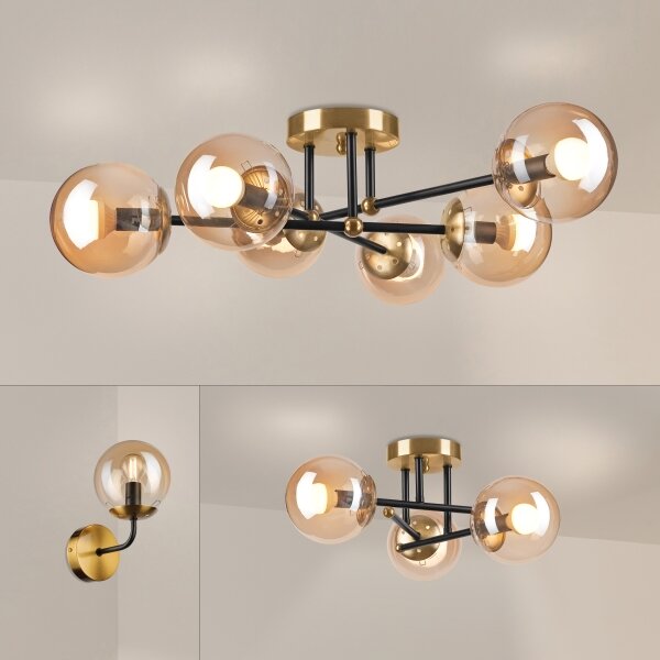 Brilagi - Lampadario da soffitto MALIVA 6xE14/15W/230V dorato