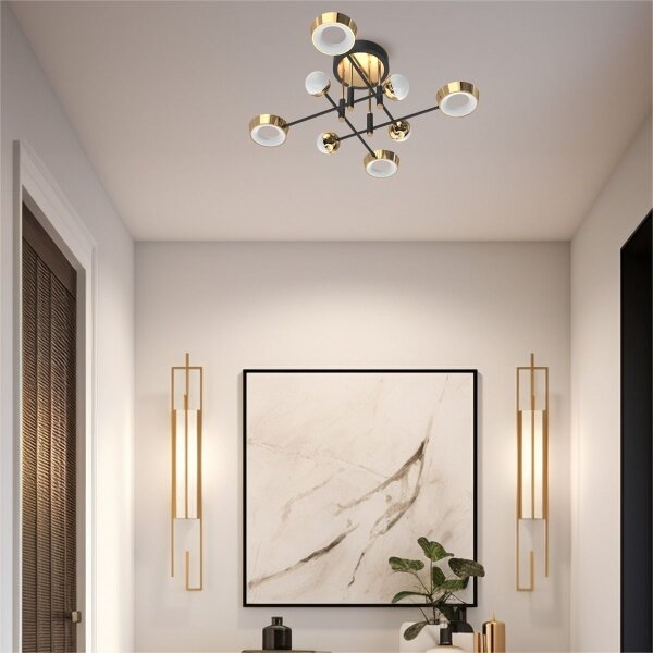 Zuma Line MX7170-8-3BGT - Lampadario a plafone LED dimmerabile LARA LED/60W/230V oro/nero