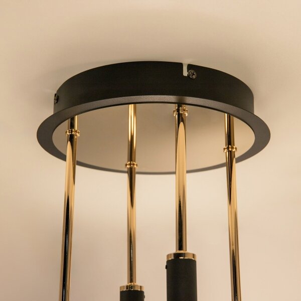 Zuma Line MX7170-8-3BGT - Lampadario a plafone LED dimmerabile LARA LED/60W/230V oro/nero