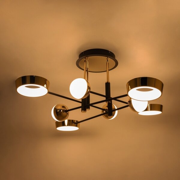 Zuma Line MX7170-8-3BGT - Lampadario a plafone LED dimmerabile LARA LED/60W/230V oro/nero