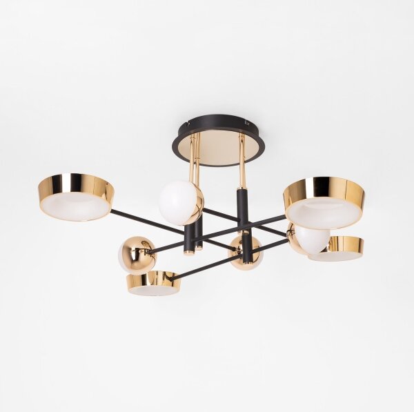 Zuma Line MX7170-8-3BGT - Lampadario a plafone LED dimmerabile LARA LED/60W/230V oro/nero