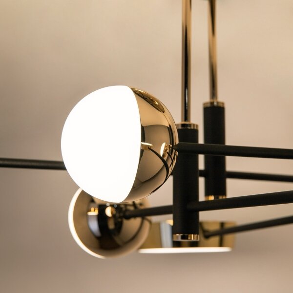 Zuma Line MX7170-8-3BGT - Lampadario a plafone LED dimmerabile LARA LED/60W/230V oro/nero