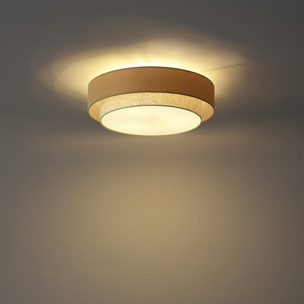 Plafoniera moderna beige 50cm 3 luci - Drum Duo