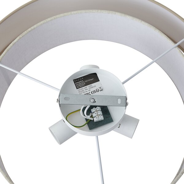 Plafoniera moderna beige 50cm 3 luci - Drum Duo