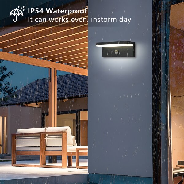 Brilagi-LED Applique da esterno con sensore TESSI LED/10W/230V nera IP54