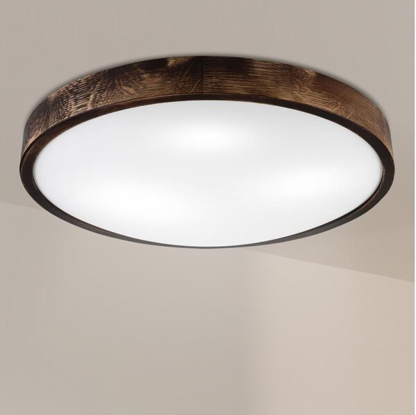 Brilagi - Plafoniera CARVALHO SLIM SMOKEY 3xE27/60W/230V rovere, diam. 47,5 cm