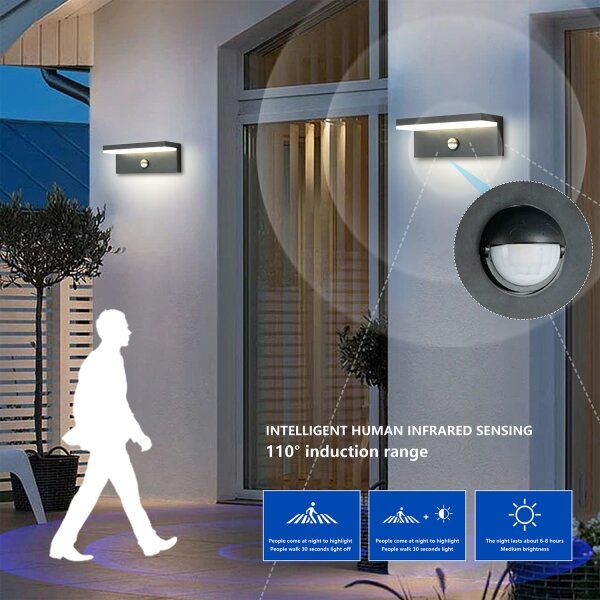 Brilagi-LED Applique da esterno con sensore TESSI LED/10W/230V antracite IP54