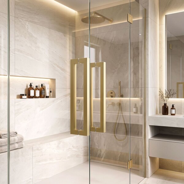 Maniglia per porta doccia Rea 01 Brushed Gold