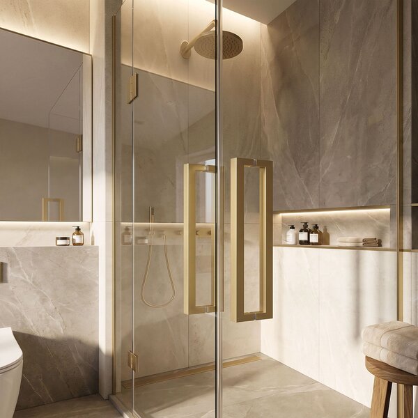 Maniglia per porta doccia Rea 01 Brushed Gold