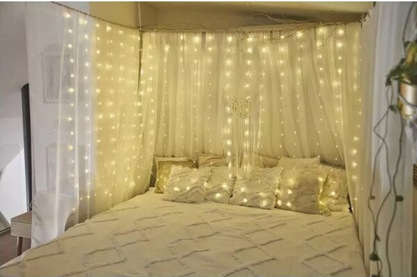 Catena luminosa LED per esterni 300xLED/8 funzioni 5,9 m IP44 bianco caldo