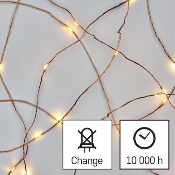 Catena luminosa LED da esterno 40xLED/9m IP44, bianco caldo