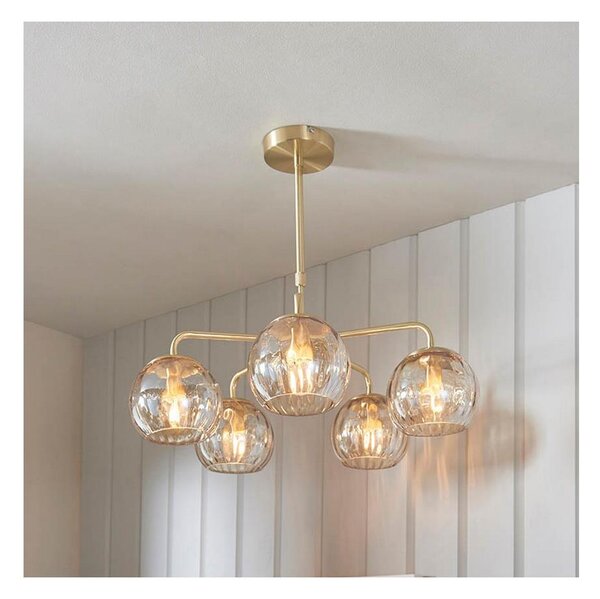 Endon 91969 - Lampadario a stelo DIMPLE 5xE14/25W/230V dorato