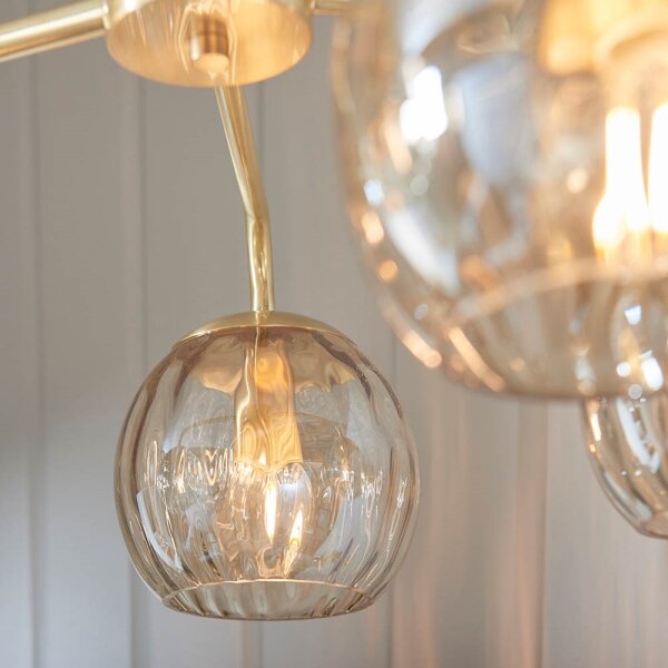 Endon 91969 - Lampadario a stelo DIMPLE 5xE14/25W/230V dorato