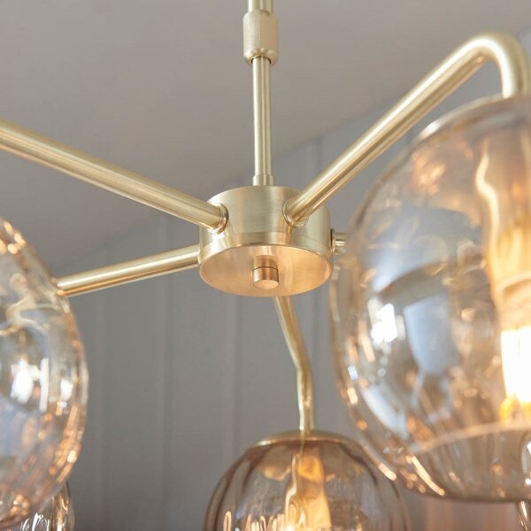 Endon 91969 - Lampadario a stelo DIMPLE 5xE14/25W/230V dorato