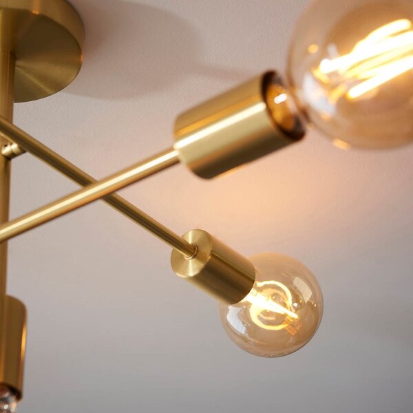 Endon 98786 - Lampadario a stelo SOHAN 5xE27/10W/230V ottone