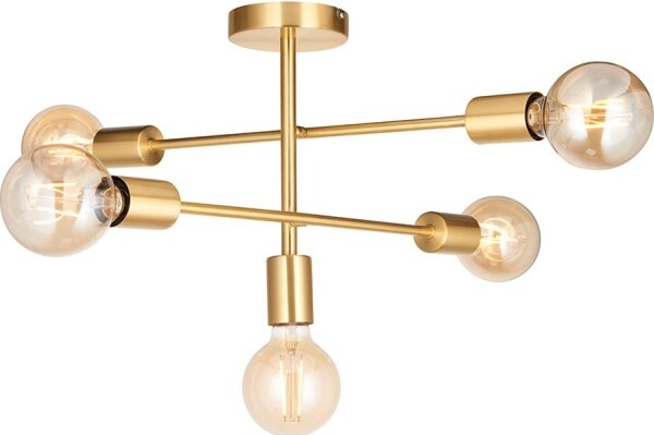 Endon 98786 - Lampadario a stelo SOHAN 5xE27/10W/230V ottone