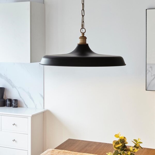 Endon 99998 - Lampadario con catena SABIAN 1xE27/10W/230V nero/oro