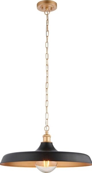 Endon 99998 - Lampadario con catena SABIAN 1xE27/10W/230V nero/oro