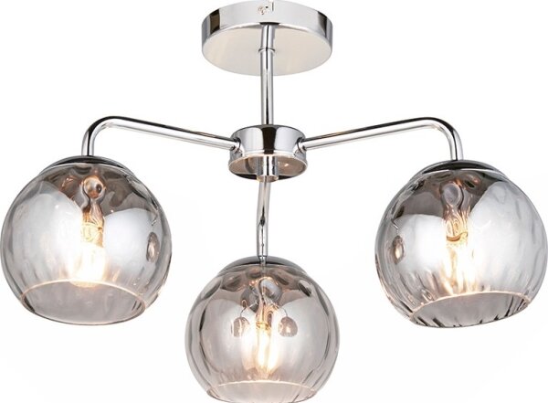 Endon 97971 - Plafoniera DIMPLE 3xE14/25W/230V cromo lucido/grigio fumé