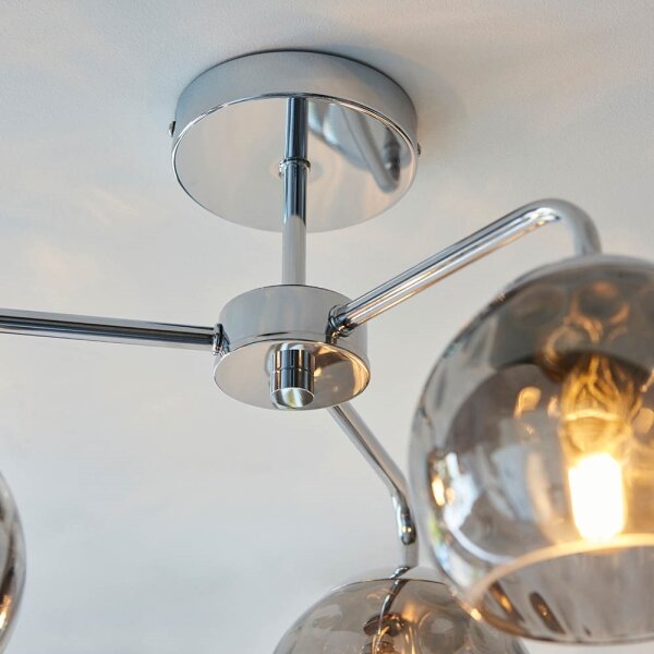 Endon 97971 - Plafoniera DIMPLE 3xE14/25W/230V cromo lucido/grigio fumé