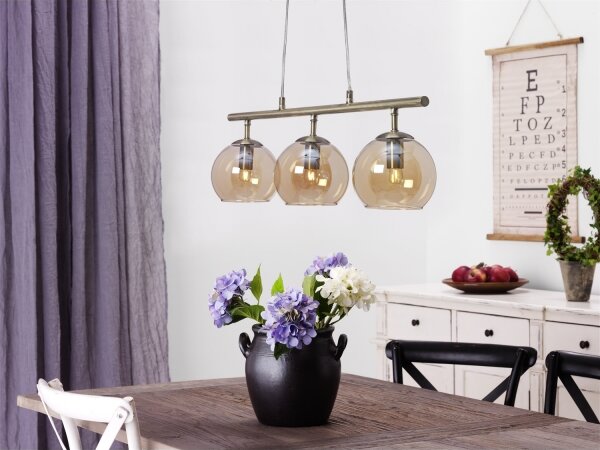 Cottex T2493AA - Lampadario a sospensione con cavo CAPELLA 3xE14/40W/230V fumé/marrone