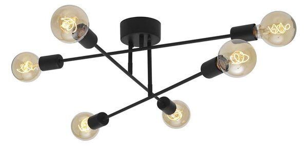 Cottex P7216SV - Plafoniera BATON 6xE27/60W/230V, nero
